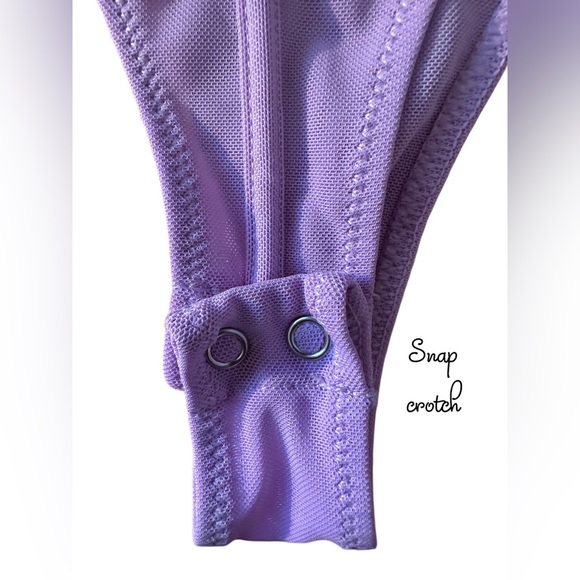 NWT Women's Trendy Sexy Mesh Spaghetti Strap Slimming Bustier Purple Size L - Picture 2 of 10